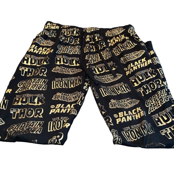 Marvel Men’s Joggers Black Gold Size Small Drawstring Waist Cidd Ankle - Picture 2 of 5